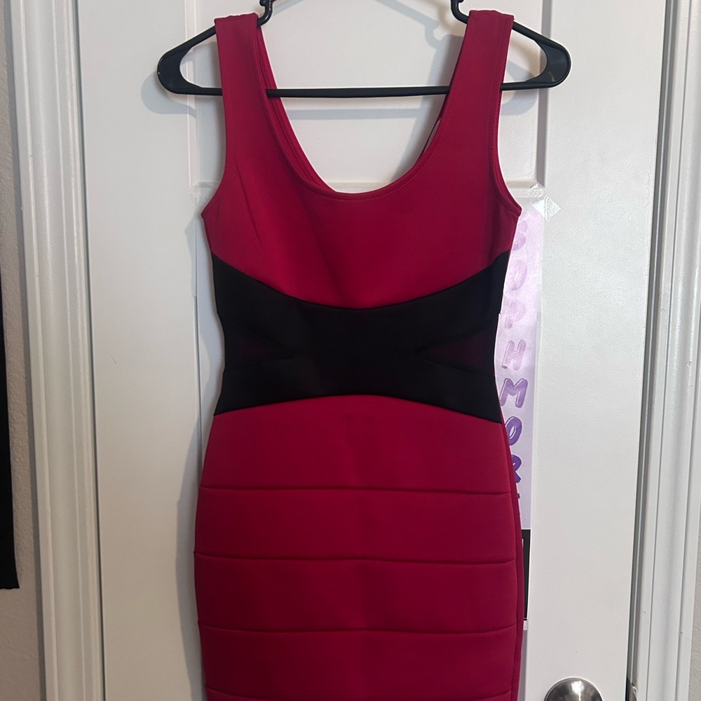 Red and Black Bodycon Dress